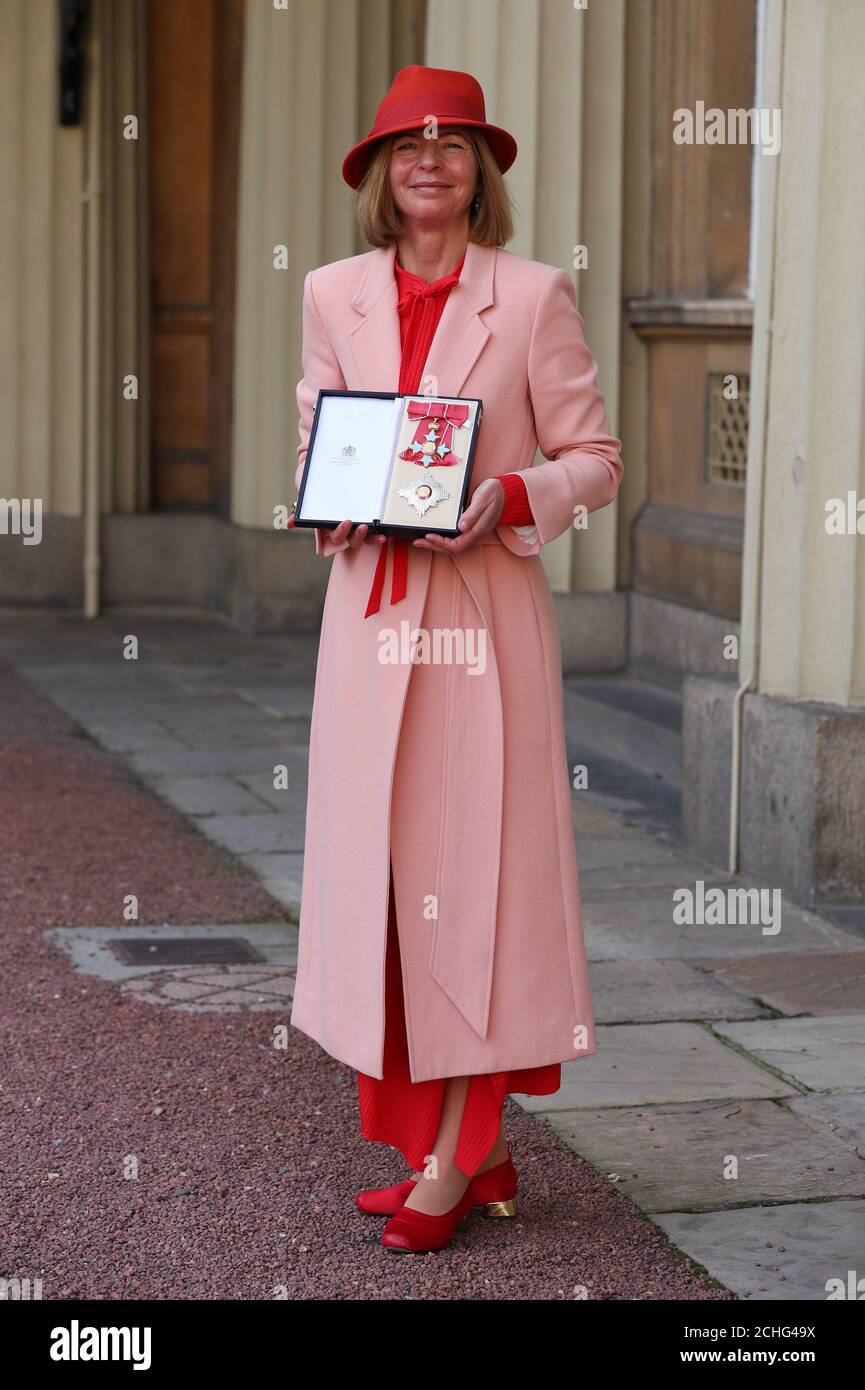 Dame Laura Lee (DBE), Chief Executive of Maggie's, following an investiture ceremony at Buckingham Palace, London. PA Photo. Picture date: Wednesday February 12, 2020. See PA story ROYAL Investiture. Photo credit should read: Yui Mok/PA Wire Stock Photo