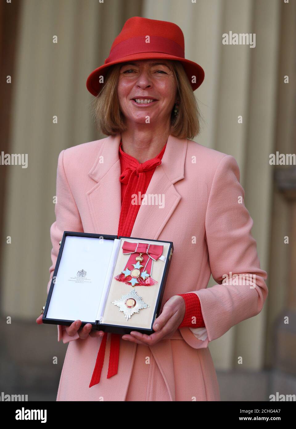 Dame Laura Lee (DBE), Chief Executive of Maggie's, following an investiture ceremony at Buckingham Palace, London. PA Photo. Picture date: Wednesday February 12, 2020. See PA story ROYAL Investiture. Photo credit should read: Yui Mok/PA Wire Stock Photo
