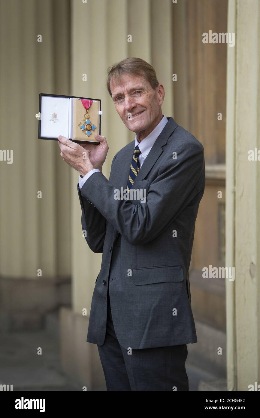 Author Lee Child, real name James Grant, who wrote the Jack Reacher novels, with his CBE for services to literature following an investiture ceremony at Buckingham Palace, London. PA Photo. Picture date: Friday February 14, 2020. See PA story ROYAL Investiture. Photo credit should read: Victoria Jones/PA Wire Stock Photo