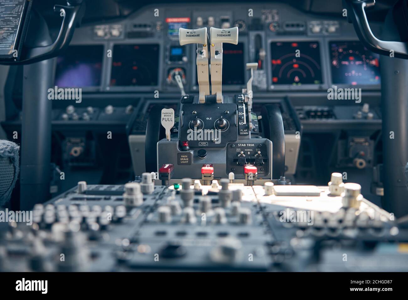 Inside Airplane Pilot Cabin High Resolution Stock Photography and