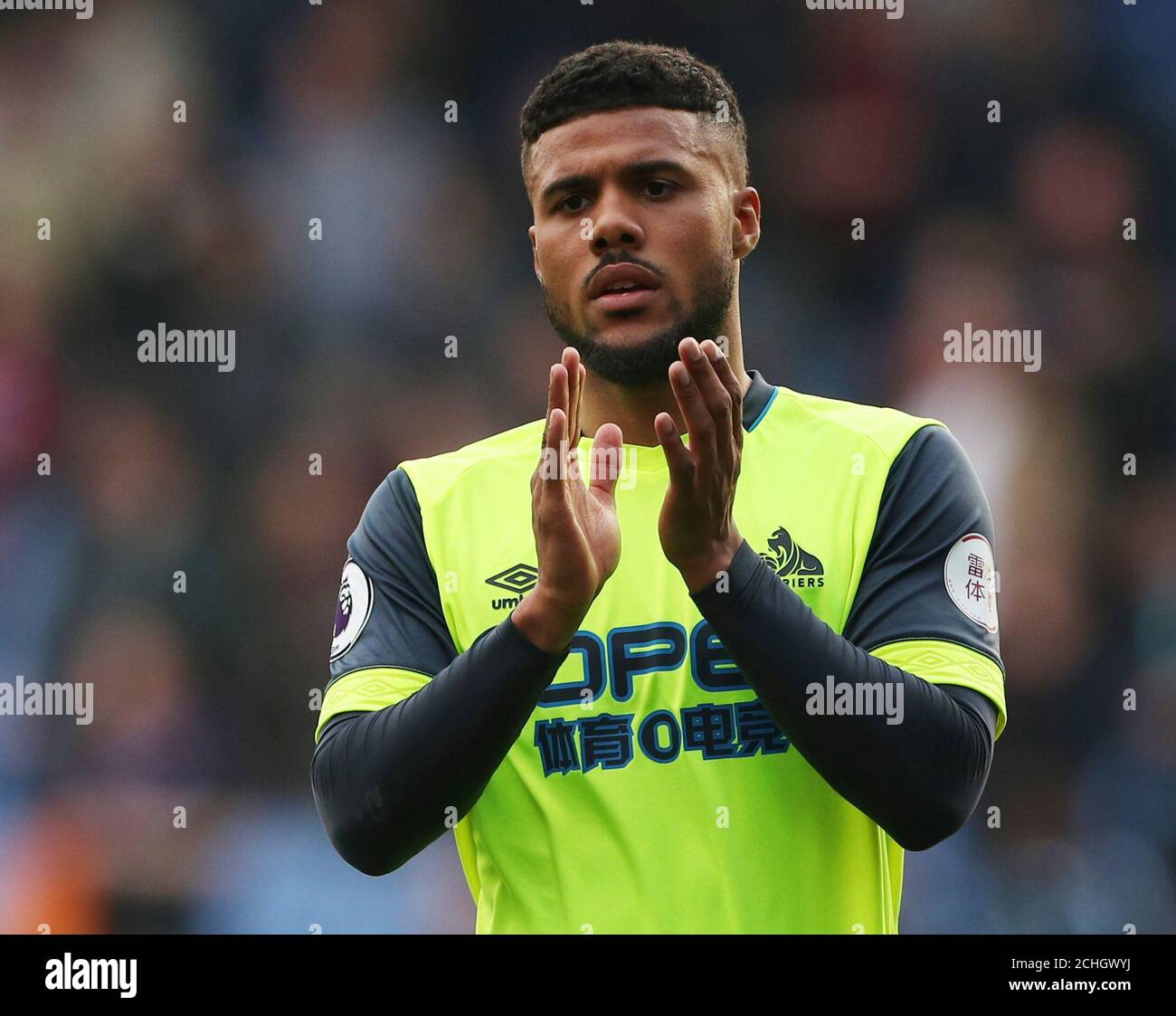 Soccer Football - Premier League - Crystal Palace v Huddersfield Town - Selhurst Park, London, Britain - March 30, 2019  Huddersfield Town's Elias Kachunga looks dejected after the match as they are relegated from the Premier League   REUTERS/Hannah McKay  EDITORIAL USE ONLY. No use with unauthorized audio, video, data, fixture lists, club/league logos or 'live' services. Online in-match use limited to 75 images, no video emulation. No use in betting, games or single club/league/player publications.  Please contact your account representative for further details. Stock Photo
