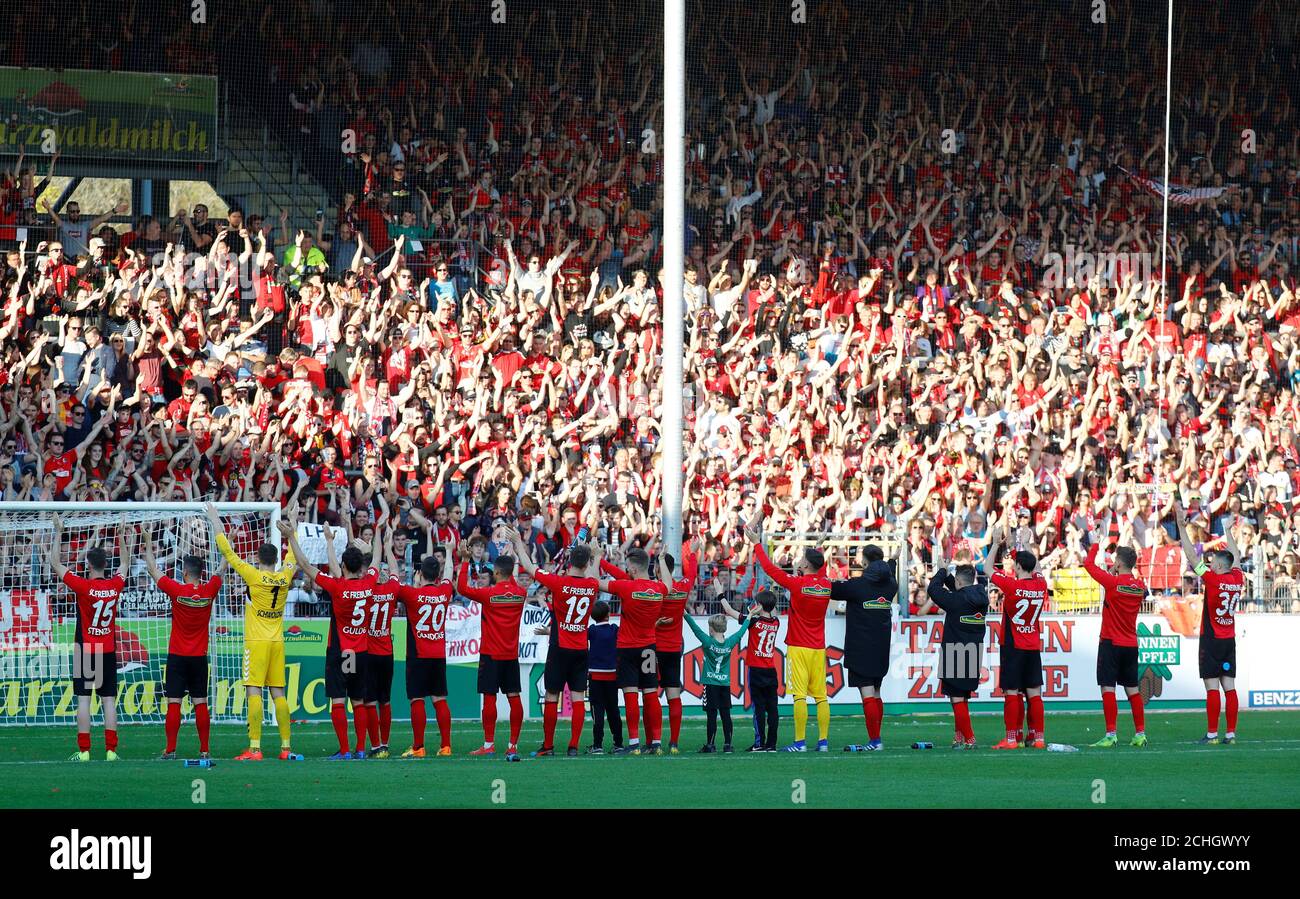 Soccer Football Bundesliga Sc Freiburg V Bayern Munich Schwarzwald Stadion Freiburg Germany March 30 2019 Sc Freiburg Players React After The Match Reuters Kai Pfaffenbach Dfl Regulations Prohibit Any Use