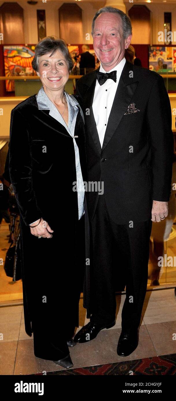 Michael Buerk and wife Christine at the Morgan Stanley Great Britons Awards 2007 at the Guildhall, London. Stock Photo
