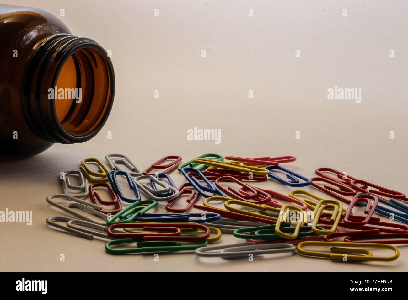 Colorful clips on a white background Stock Photo Alamy