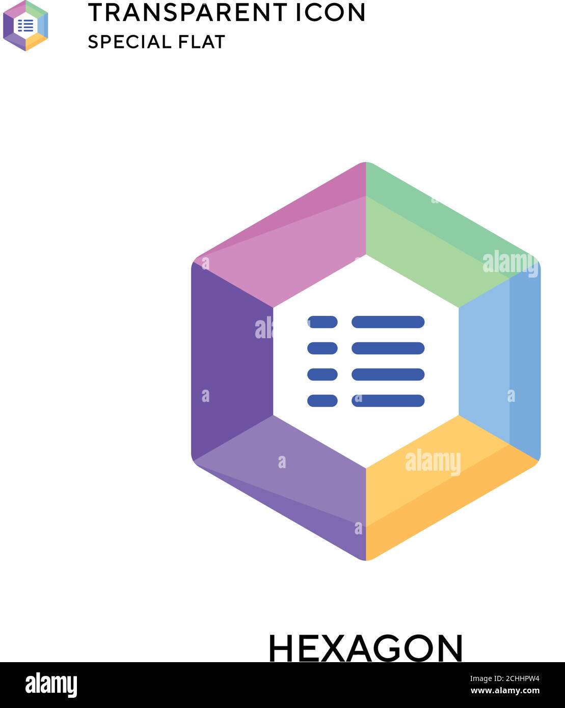 Hexagon vector icon. Flat style illustration. EPS 10 vector. Stock Vector