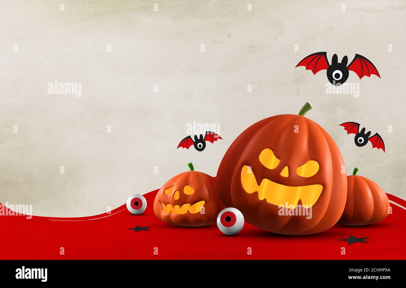 halloween background with space for text. 3d illustration Stock Photo ...
