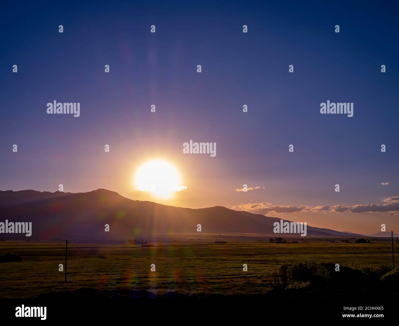 Sunset over mountains range, Westcliffe, Colorado USA Stock Photo