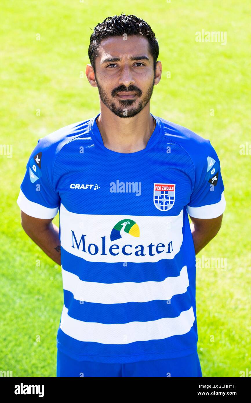 ZWOLLE, 07-09-2020, PEC Zwolle Stadion, Dutch Eredivisie Pre-season 2020-2021, Photocall PEC Zwolle. PEC Zwolle player Reza Ghoochannejhad posing for photo during photocall. Stock Photo