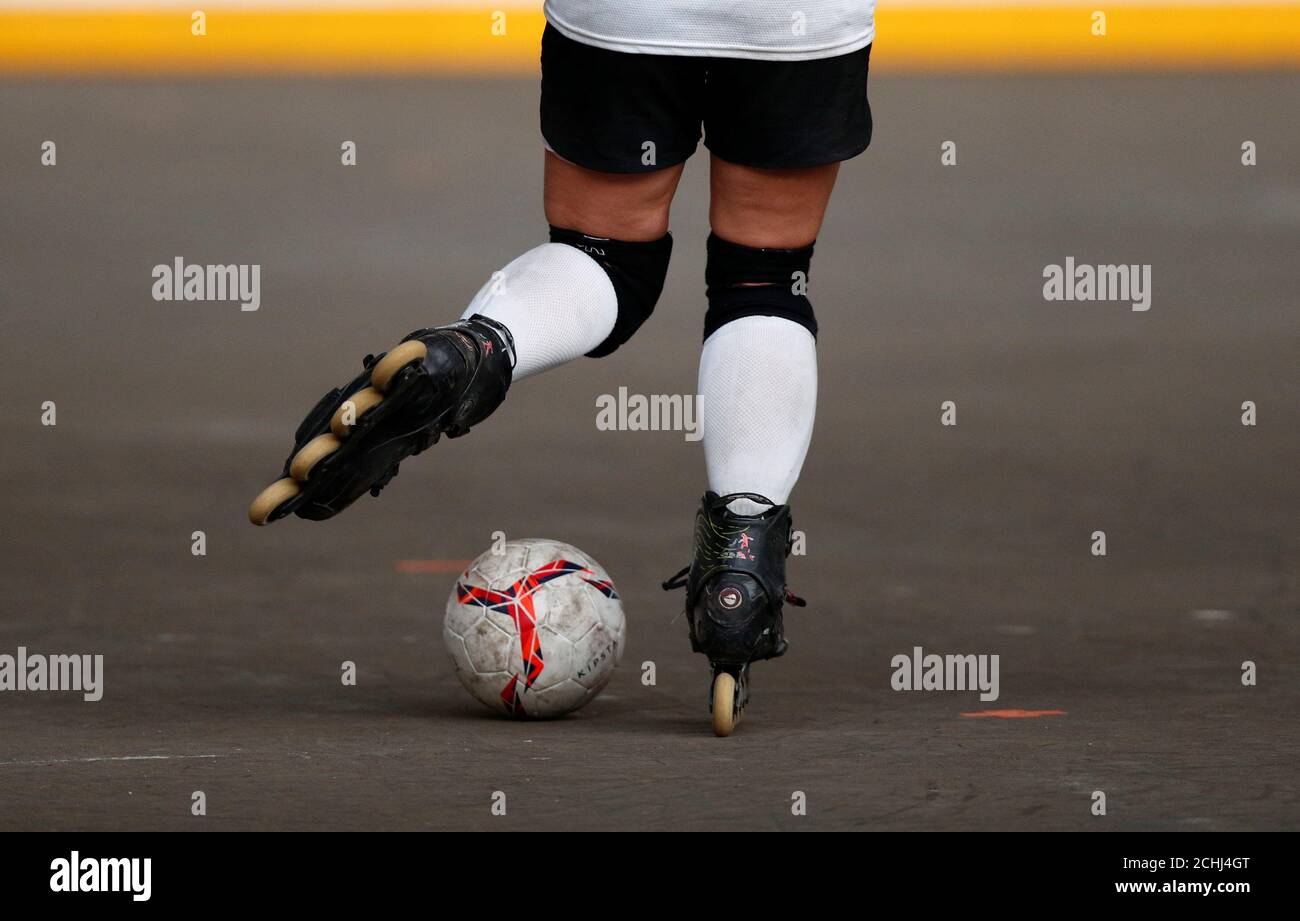 RollerSoccer - Club World Cup - Brussels, Belgium - August 20, 2019.  Powsey's Lisa Frere of Belgium in action. Picture taken August 20, 2019.  REUTERS/Francois Lenoir Stock Photo - Alamy