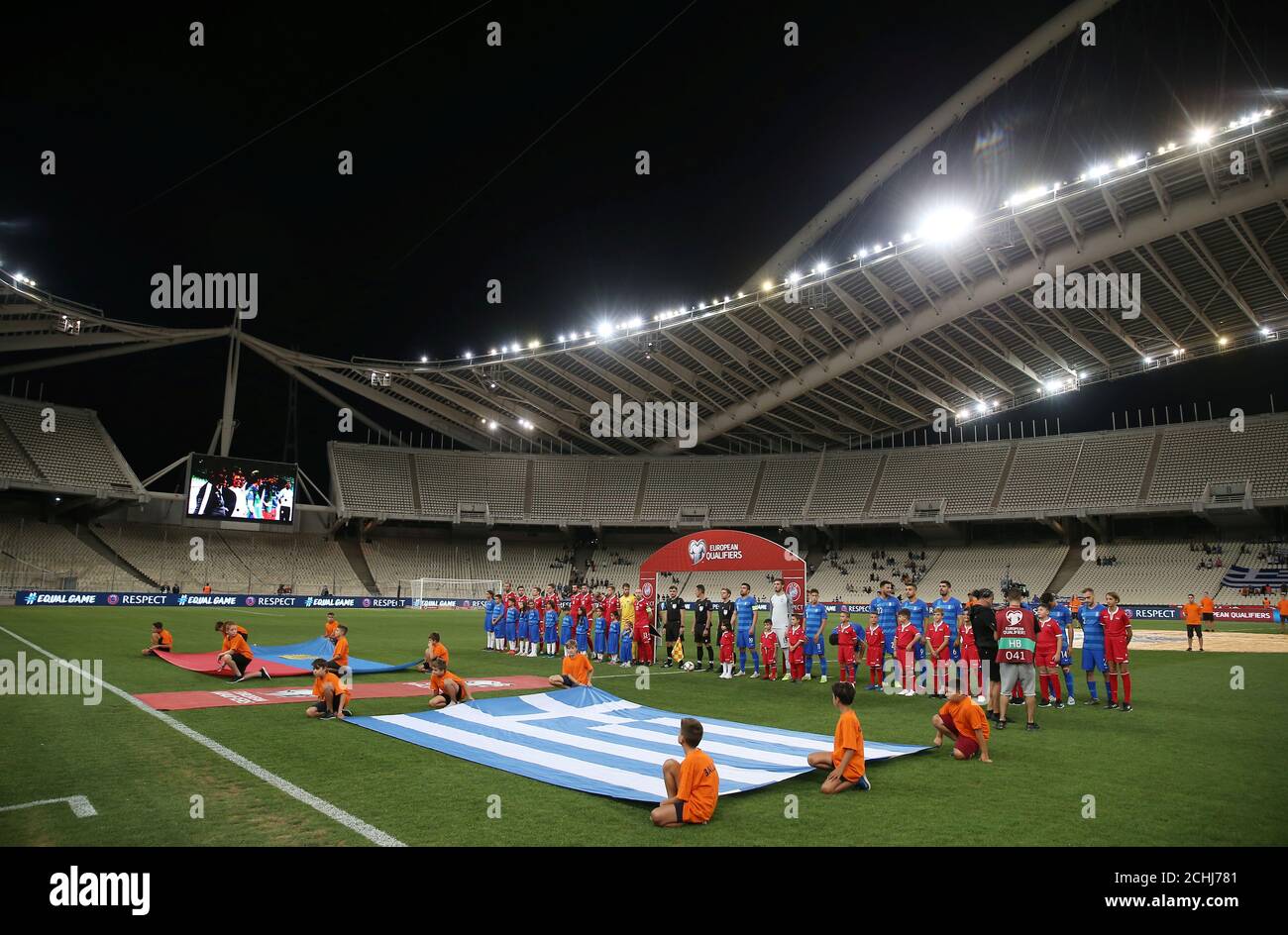 Soccer Football Euro Qualifier Group J Greece V Liechtenstein Olympic Stadium Athens Greece September 8 19 General View As The Teams Line Up Before The Match Reuters Costas Baltas Stock Photo Alamy Soccer Football Euro Qualifier Group J Greece V Liechtenstein Olympic Stadium Athens Greece September 8 19 General View As The Teams Line Up Before The Match Reuters Costas Baltas Stock Photo Alamy