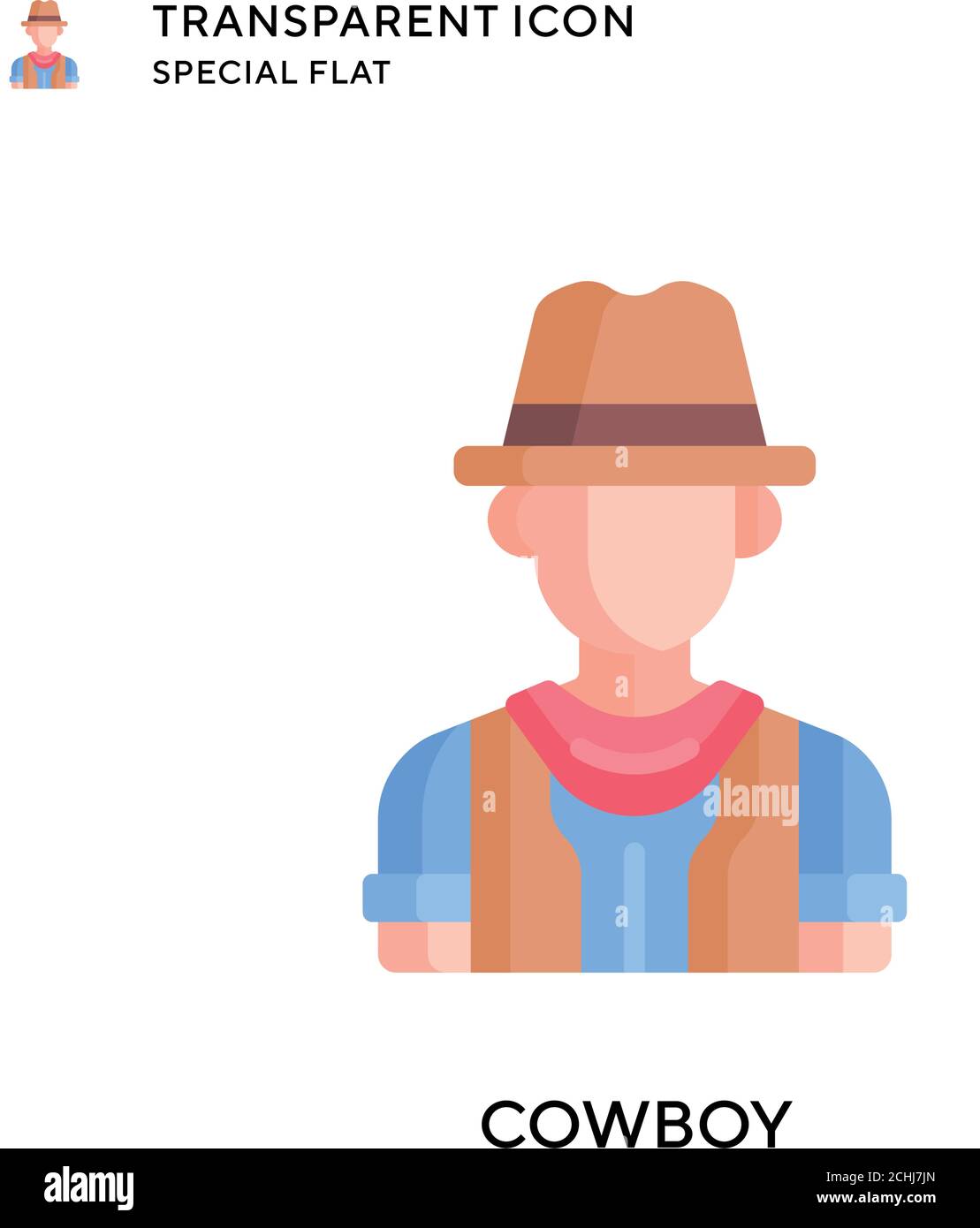 Cowboy vector icon. Flat style illustration. EPS 10 vector Stock Vector ...