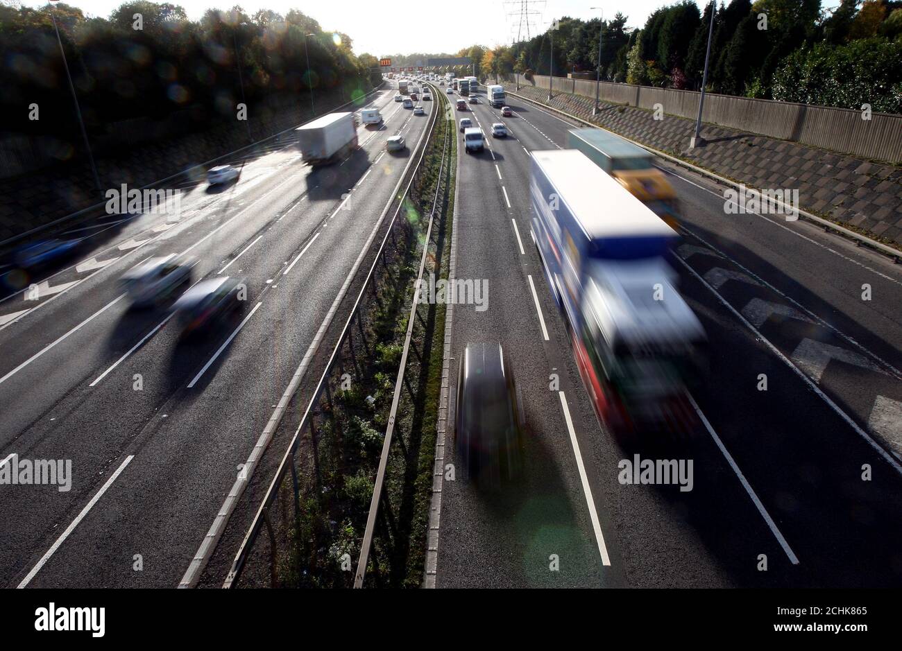 Traffic on the M42 near Solihull Stock Photo - Alamy