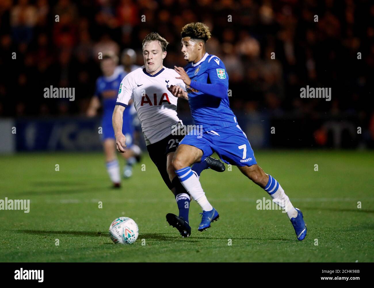 Soccer Football Carabao Cup Third Round Colchester United V Tottenham Hotspur Jobserve Community Stadium Colchester Britain September 24 2019 Colchester United S Courtney Senior In Action With Tottenham