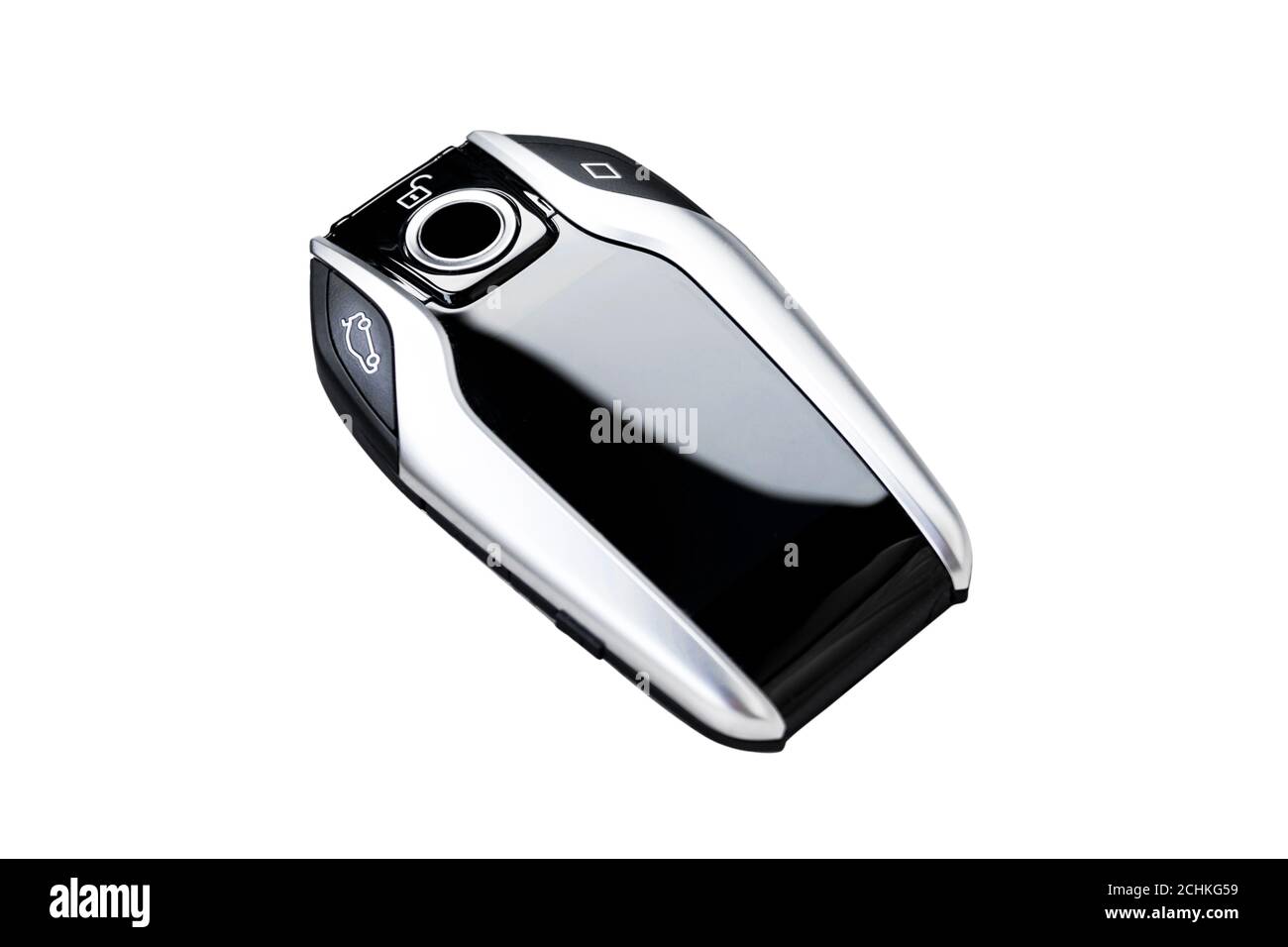 Modernf wireless car key ignition isolated on white background