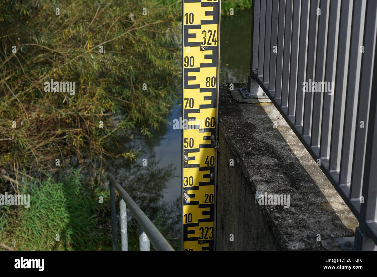 Closeup shot of a gauging station Stock Photo Alamy