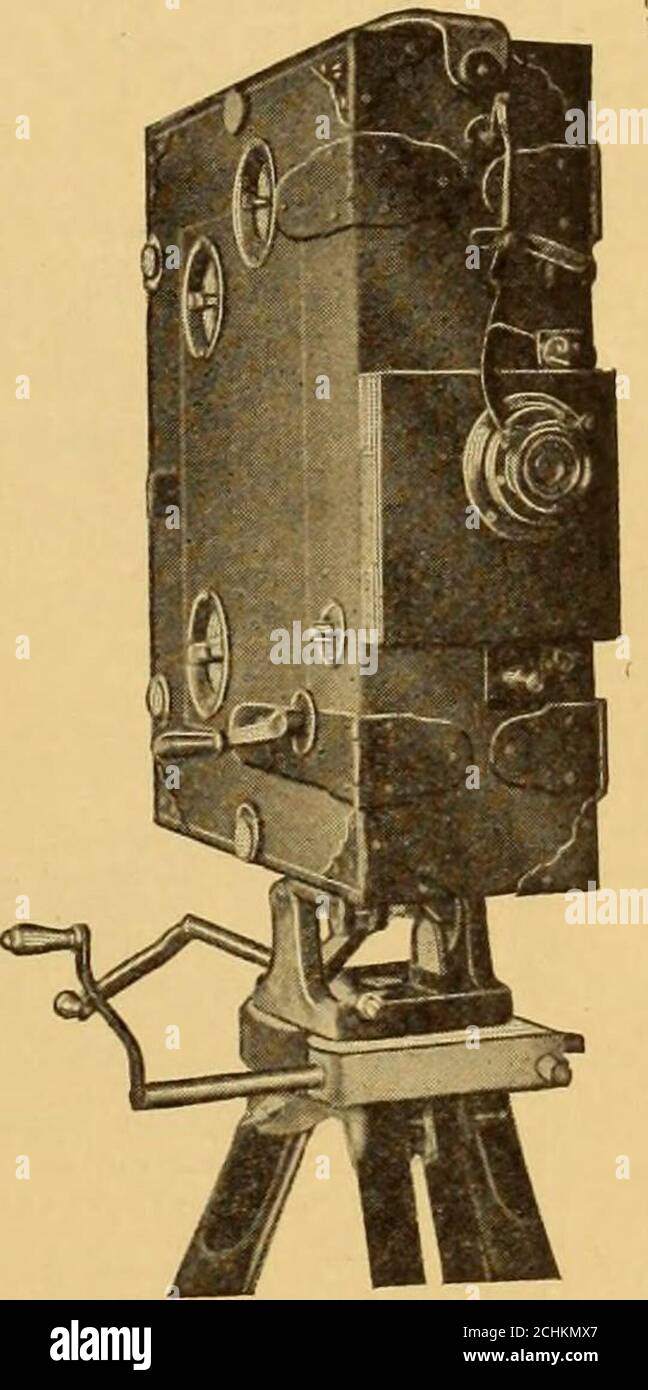 . Motion Picture Studio Directory and Trade Annual (1916) . PHOTOCINES NO 4CAMERA &lt;/ TRIPOD fitted with Zeiss TessarLens F3.5— Automatic diaphragm dis-solve, single turn and re-verse action, film punch,adjustable frame line. Price $250.22 Complete SEND FOR COMPLETE CATALOGUE TOPICAL-PATHE-DEBRIE CAMERASAND ACCESSORIES G. GENNERT 24-26 E. 13 St.New York 455 S. Olive St.Los Angeles 320 S. Wabash Ave.Chicago 693 Mission St.San Francisco Be sure to mention MOTION PICTURE NEWS when writing to advertisers 268 MOTION PICTURE NEWS Vol. XIV. No. 16. Section 2 iiiiiiiiiiiniiiiiiiiiiiiiiiiiiiiiiiiii i Stock Photo