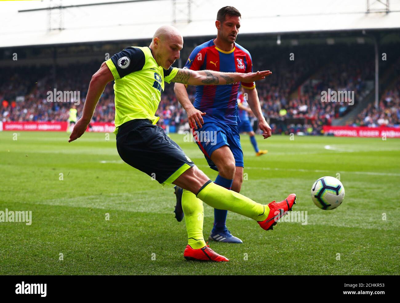 Soccer Football - Premier League - Crystal Palace v Huddersfield Town - Selhurst Park, London, Britain - March 30, 2019  Huddersfield Town's Aaron Mooy in action   REUTERS/Hannah McKay  EDITORIAL USE ONLY. No use with unauthorized audio, video, data, fixture lists, club/league logos or "live" services. Online in-match use limited to 75 images, no video emulation. No use in betting, games or single club/league/player publications.  Please contact your account representative for further details. Stock Photo