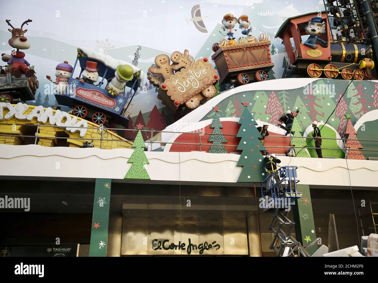 Workers Set Up A Christmas Themed Installation On The Facade Of El Corte Ingles Department Store Tape them to your wall, make a note on. alamy