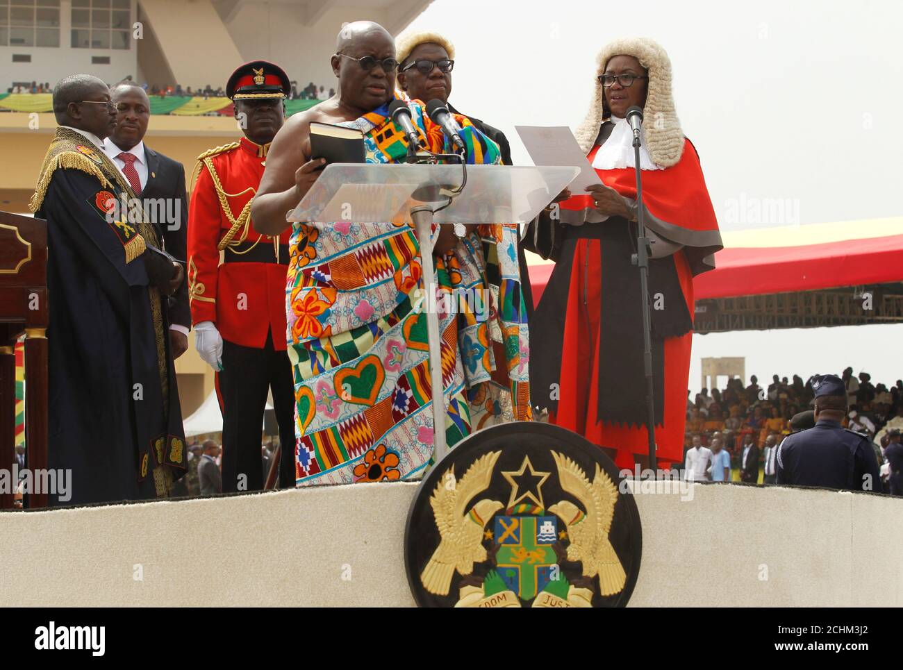 Ghana S President Nana Akufo Addo Takes The Oath Of Office During The Swearing In Ceremony Lead Ghana S President Nana Akufo Addo Takes The Oath Of Office During The Swearing In Ceremony Lead