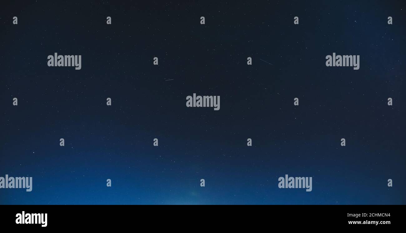 Night Starry Sky With Glowing Stars. Night Starry Sky Blue Background ...