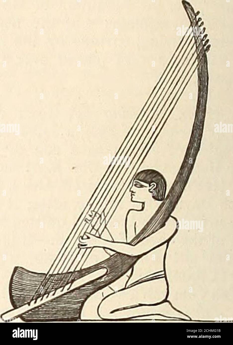 . A comprehensive dictionary of the Bible . Egyptian Harp.—From the Tomb at Thebes, called