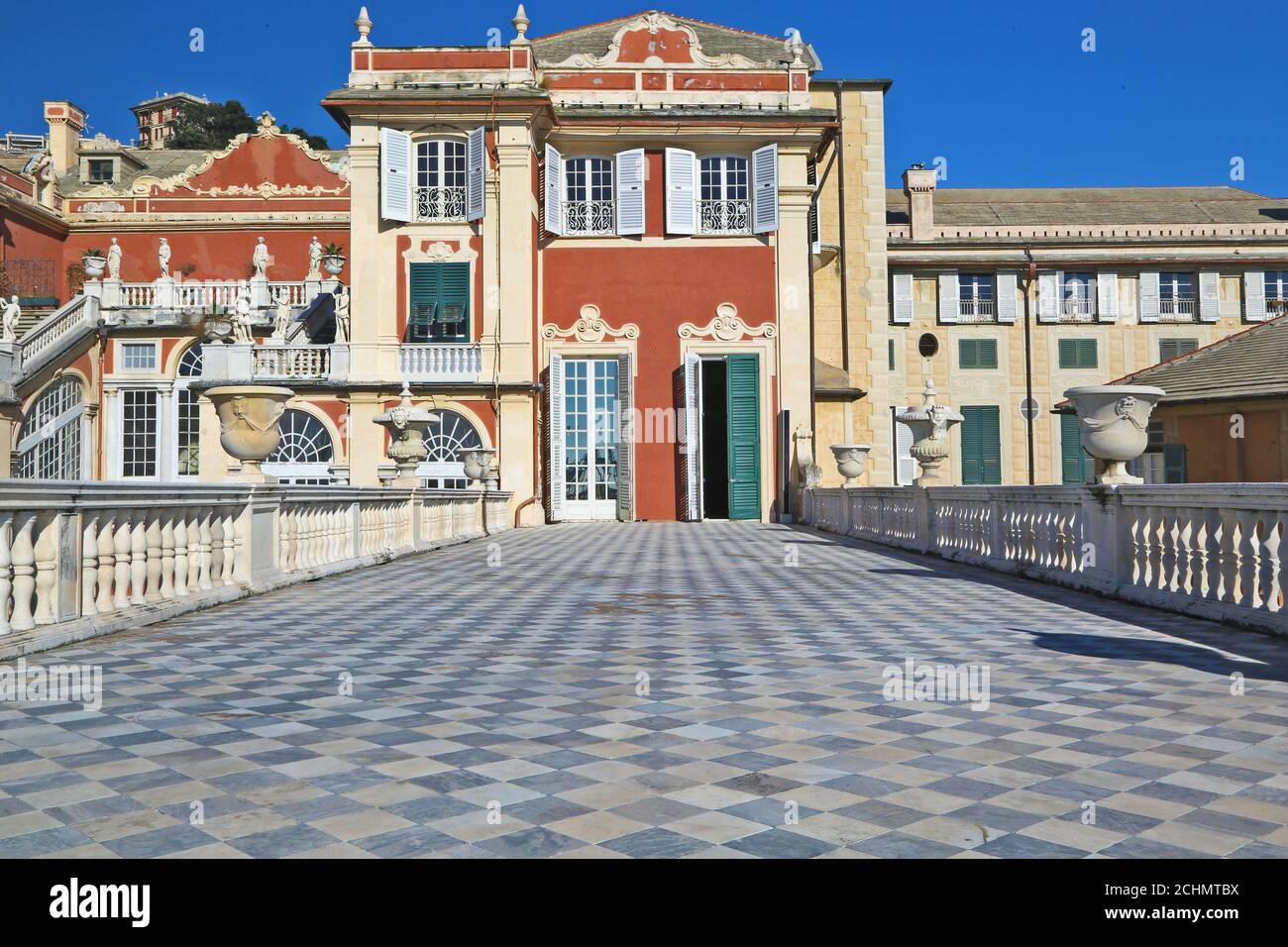 Italian historical palace in Genoa, Italy Stock Photo