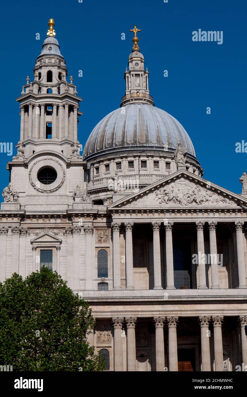 The west front of St Paul's Cathedral, Ludgate Hill, London Stock Photo