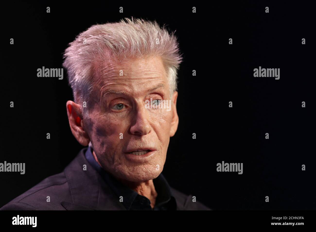 Calvin Klein, Designer and Founder, Calvin Klein Inc., speaks at the 2019  Milken Institute Global Conference in Beverly Hills, California, U.S., May  1, 2019. REUTERS/Lucy Nicholson Stock Photo - Alamy