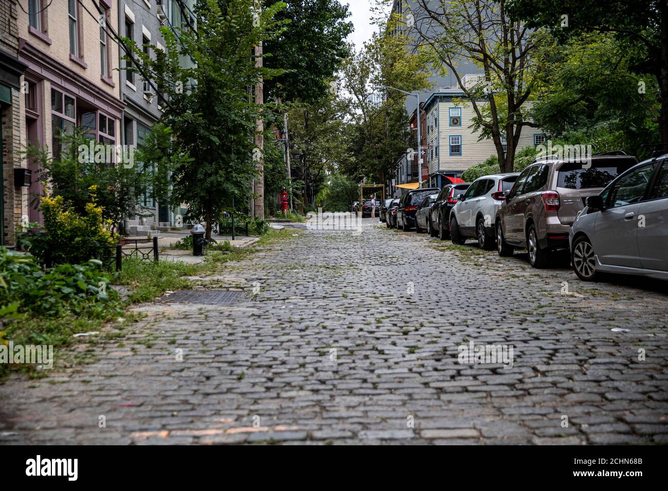 The Belgian block streets in the Vinegar Hill section of Brooklyn, New