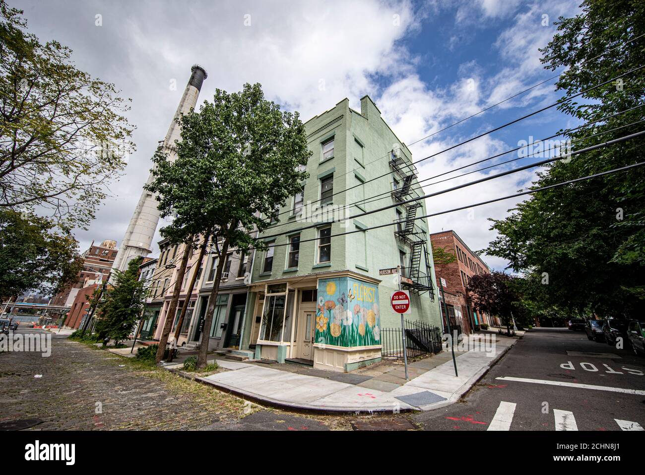 Buildings in the Vinegar Hill section of Brooklyn, New York on Sunday