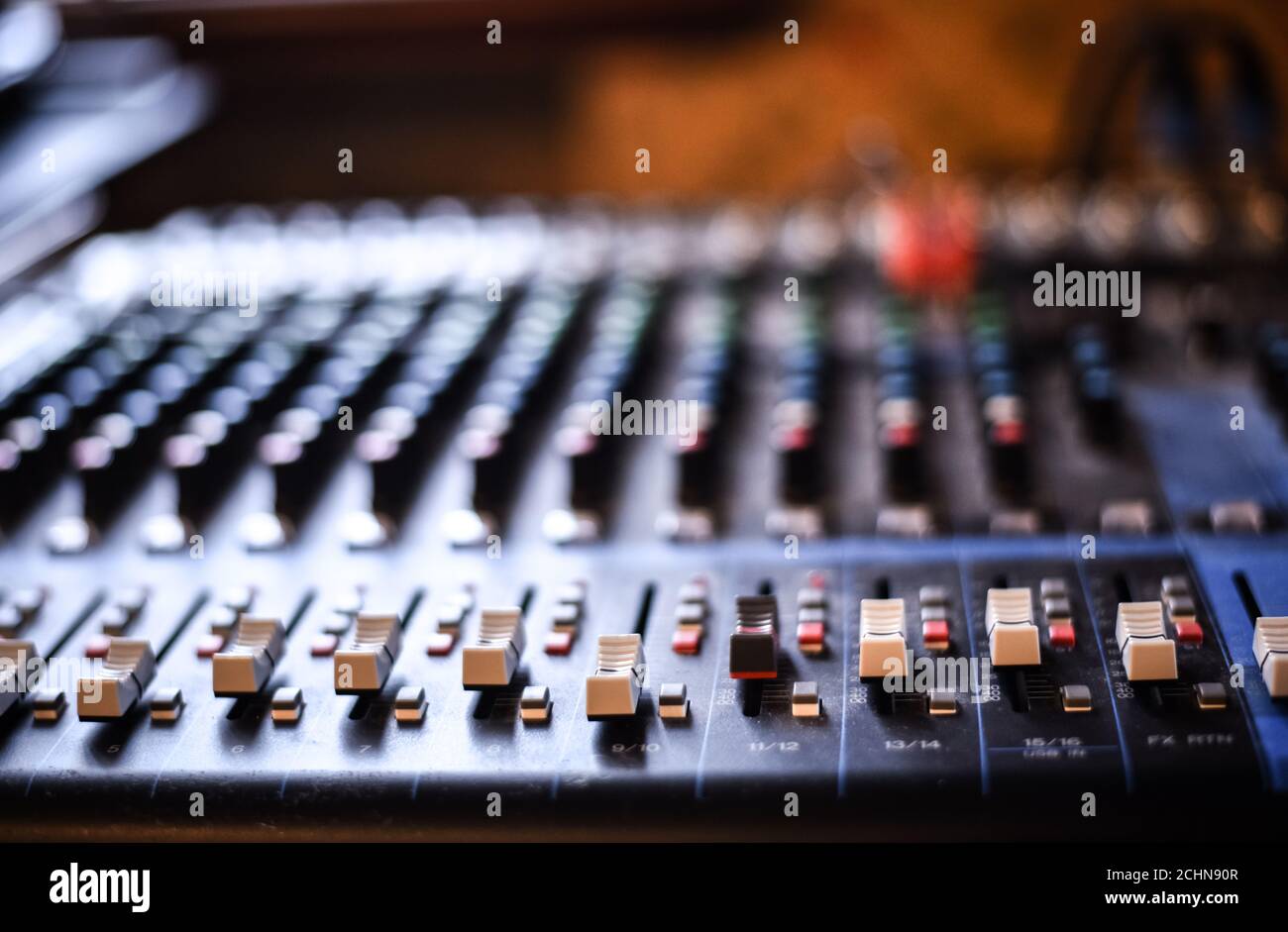 Mixing console is a working tool for a sound engineer at concerts and ...
