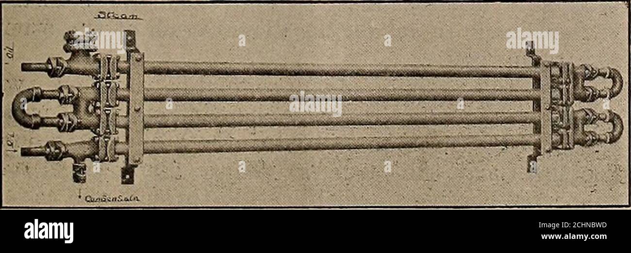 Journal of electricity . The Schutte and Koerting fuel oil heater. The Coen  multiunit oil heater or a number of straight tubes; the oil may flowthrough  the tubes with the steam