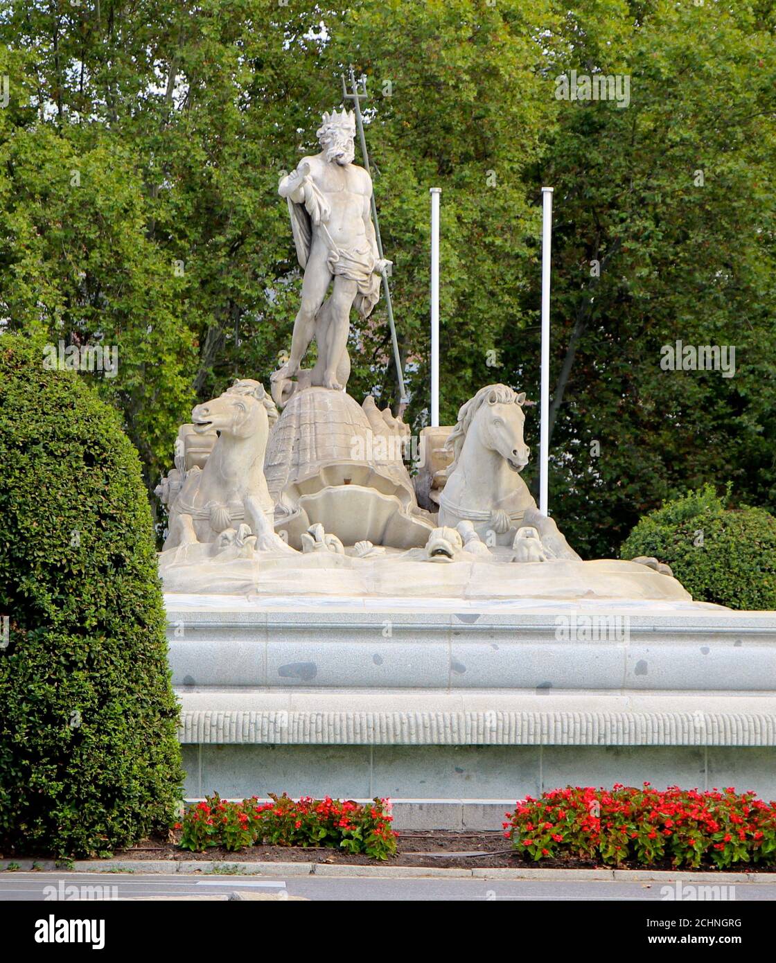 Neptune Fountain in the Plaza de Neptuno Madrid Spain Stock Photo Alamy