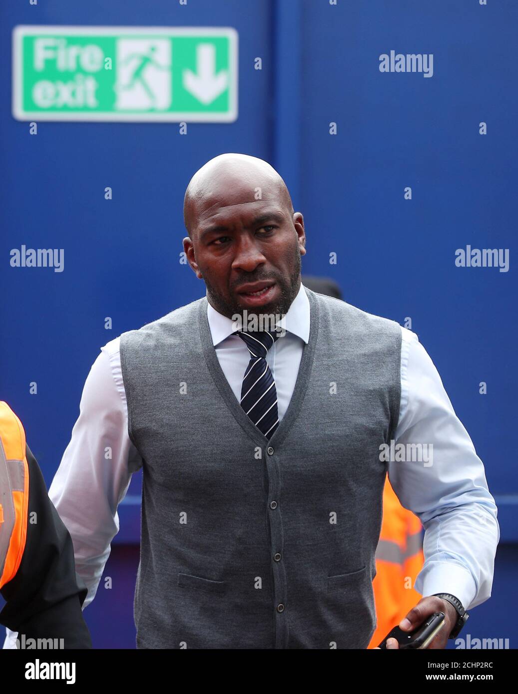 Soccer Football - Premier League - Crystal Palace vs West Bromwich Albion - Selhurst Park, London, Britain - May 13, 2018   West Bromwich Albion caretaker manager Darren Moore arrives at the stadium before the match   REUTERS/Hannah McKay    EDITORIAL USE ONLY. No use with unauthorized audio, video, data, fixture lists, club/league logos or 'live' services. Online in-match use limited to 75 images, no video emulation. No use in betting, games or single club/league/player publications.  Please contact your account representative for further details. Stock Photo