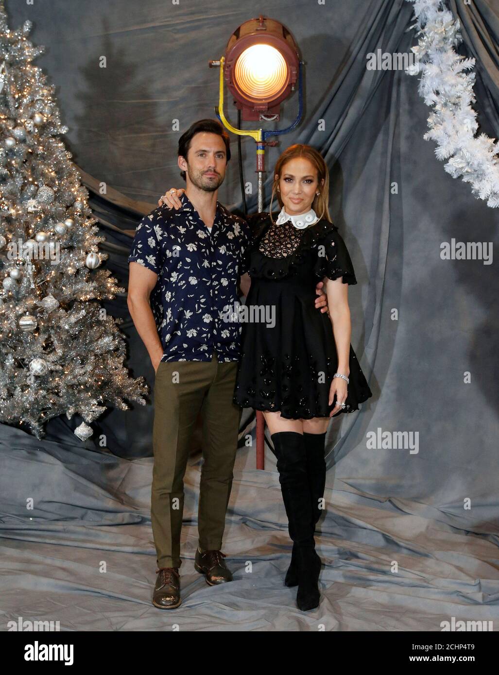 Cast members Jennifer Lopez and Milo Ventimiglia pose at a photo call for  the film "Second Act" in Los Angeles, California, U.S., December 9, 2018.  REUTERS/Mario Anzuoni Stock Photo - Alamy