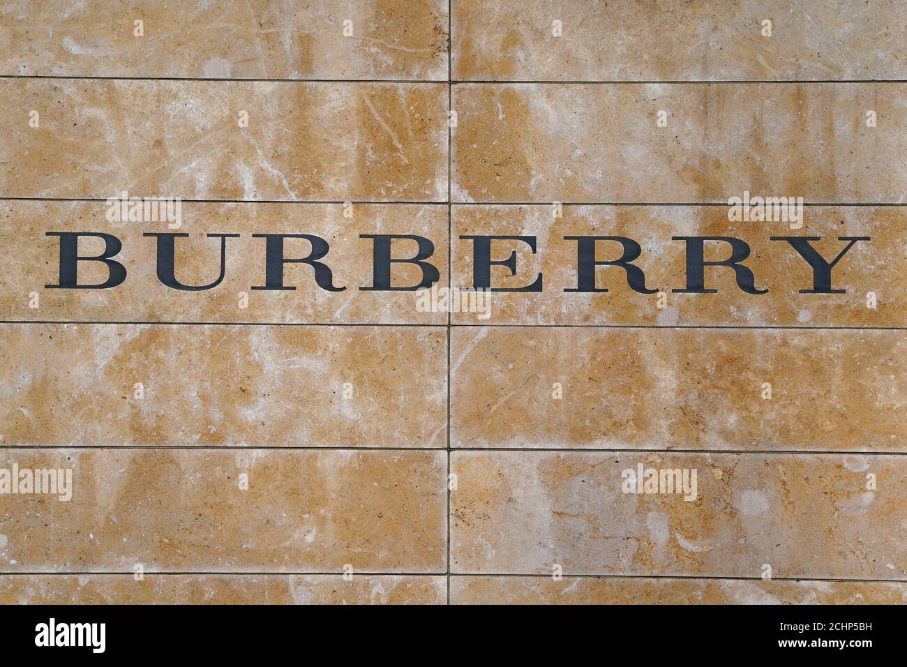 A Burberry logo is seen outside the store on 5th Ave in New York, New York,  U.S., March 19, 2019. REUTERS/Carlo Allegri Stock Photo - Alamy