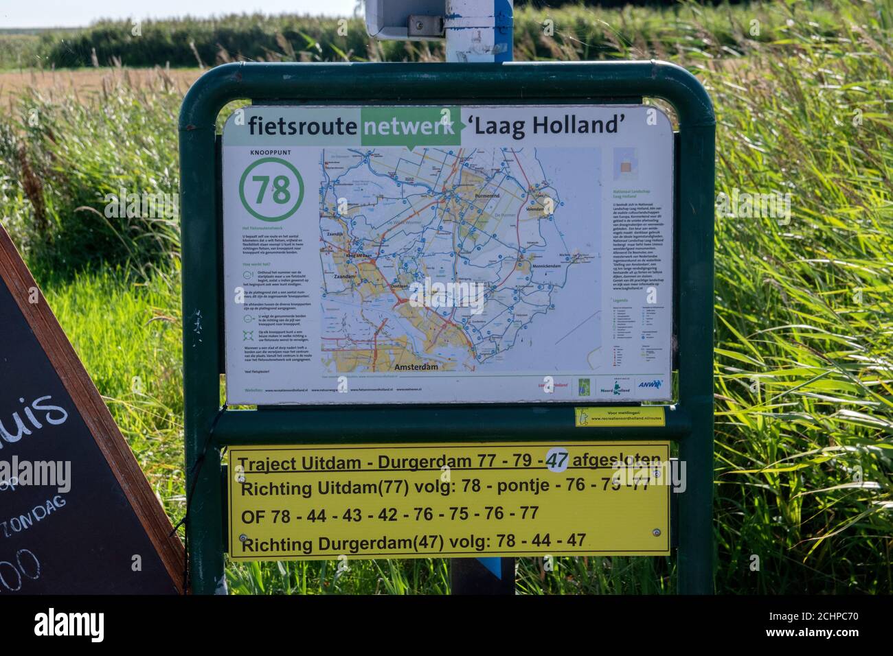 Billboard Bicycle Route 78 At Uitdam The Netherlands 6-8-2020 Stock Photo