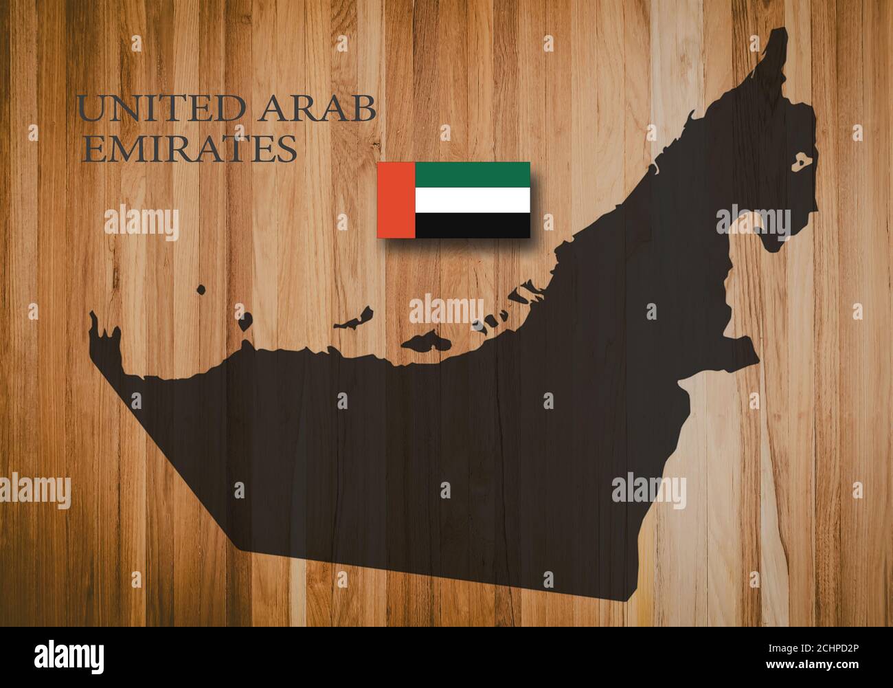 Map and flag of the United Arab Emirates, 3D illustration Stock Photo ...