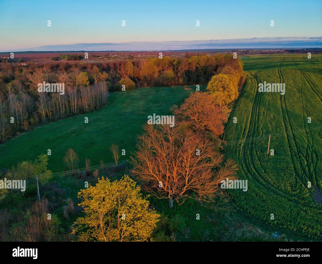Aerial view of a rural area with beautiful greenery Stock Photo - Alamy