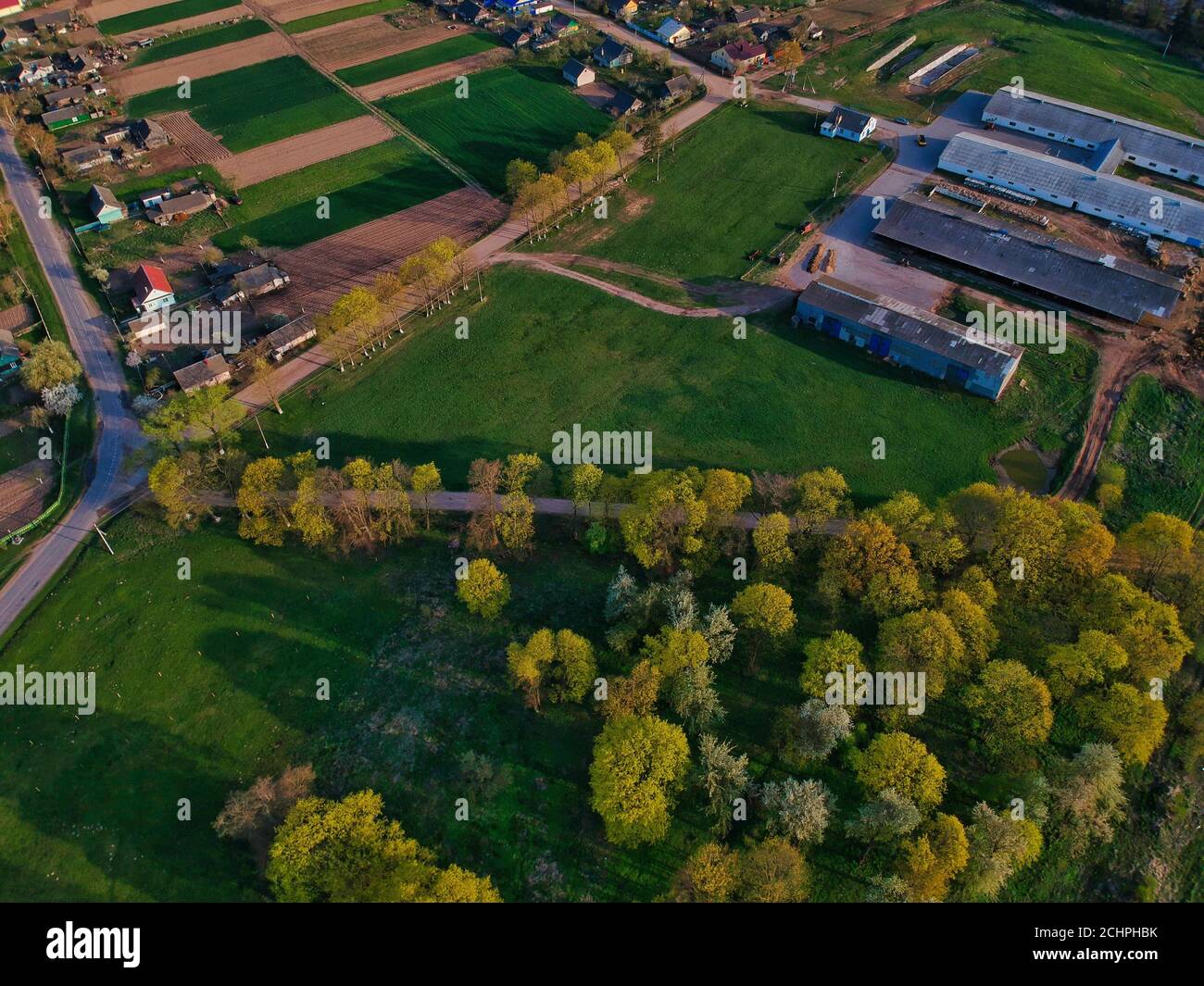 Aerial view of a rural area with beautiful greenery Stock Photo - Alamy