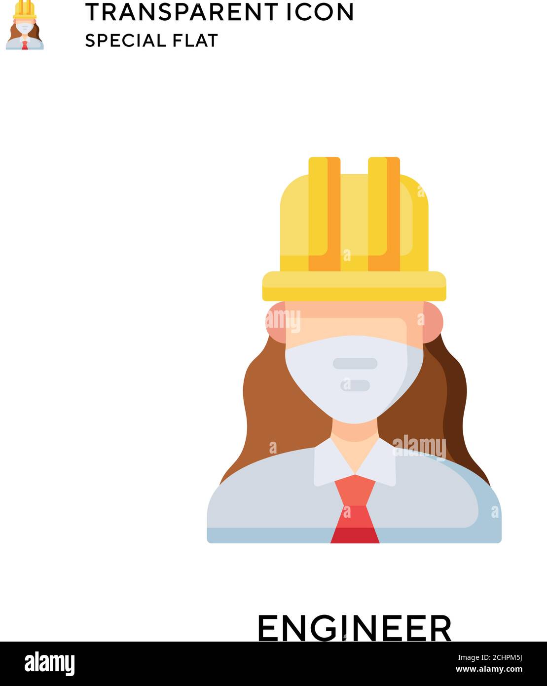 Engineer vector icon. Flat style illustration. EPS 10 vector. Stock Vector