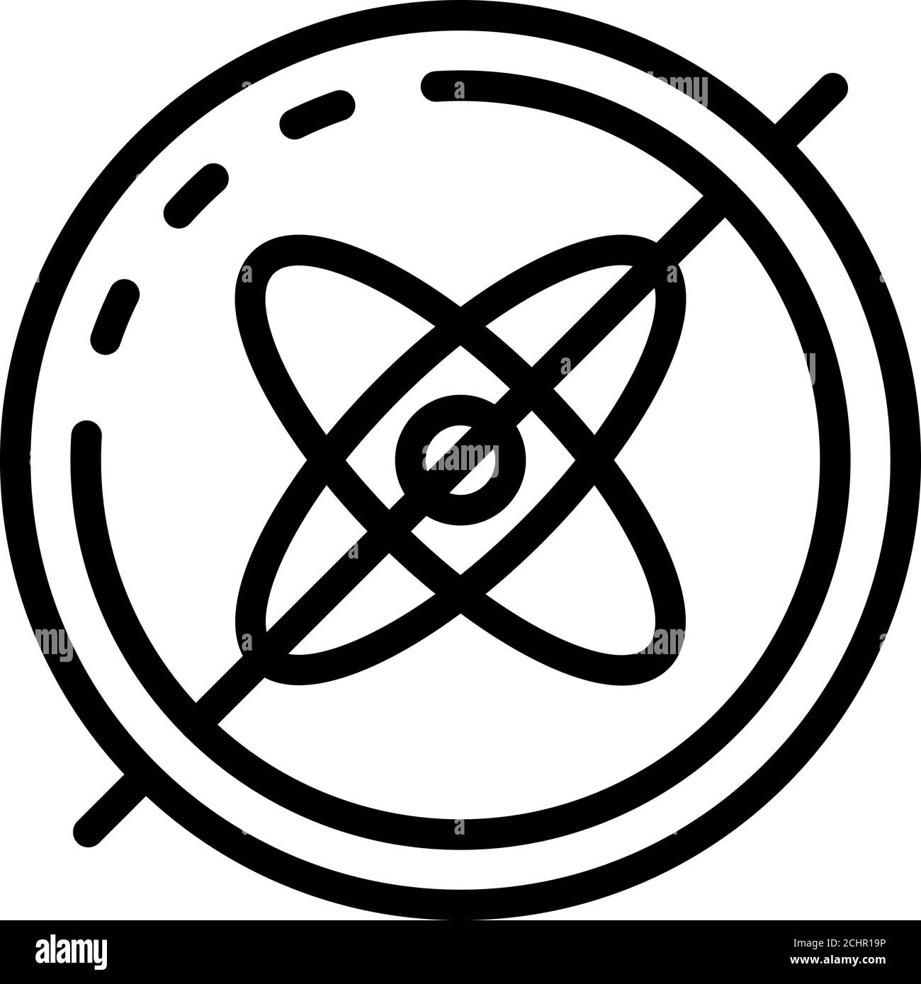 Airplane gyroscope icon, outline style Stock Vector