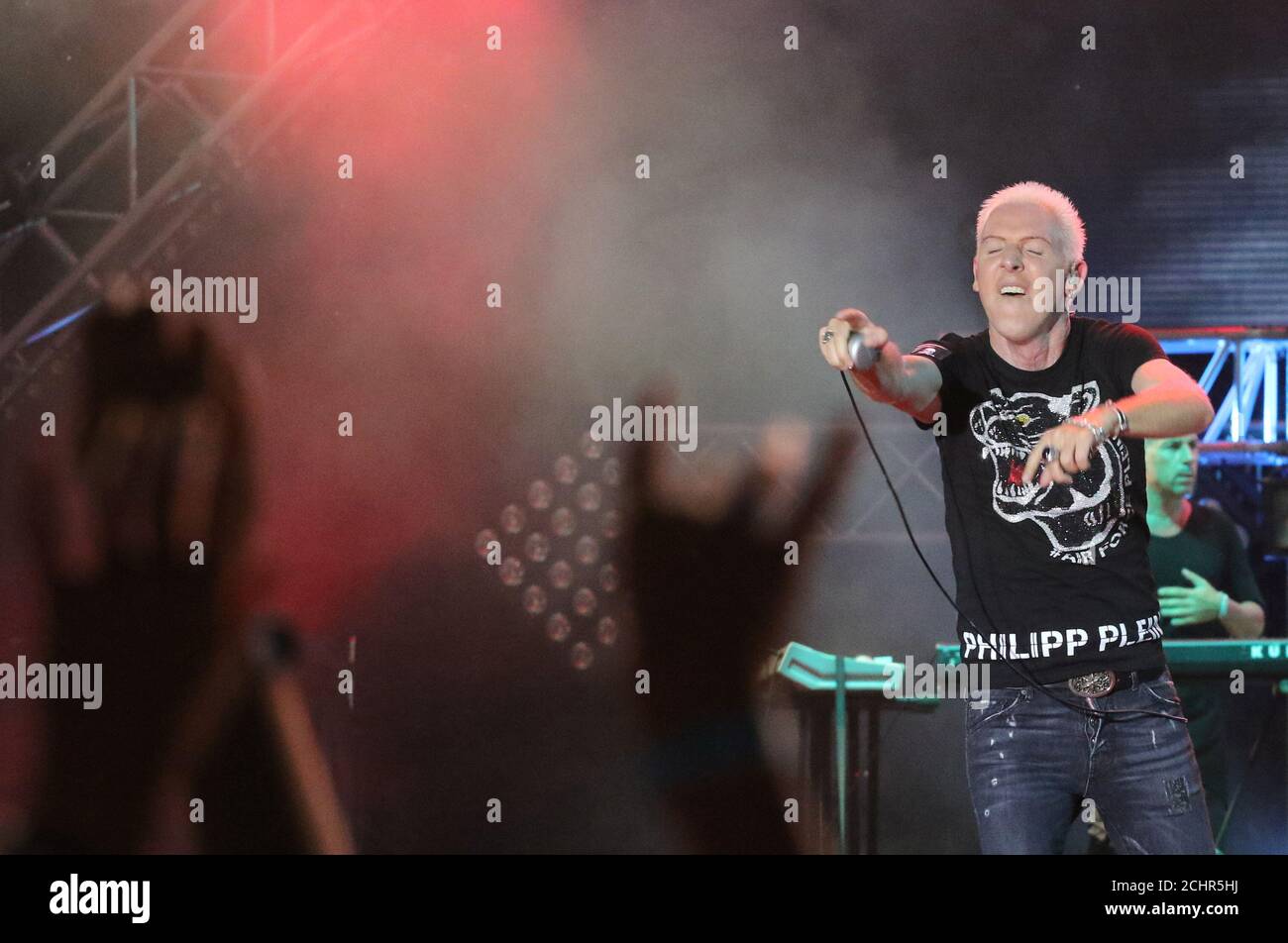 German techno band Scooter front man H.P. Baxxter performs at the ZBFest  rock festival in Balaklava, Crimea, August 5, 2017. REUTERS/Pavel Rebrov  Stock Photo - Alamy