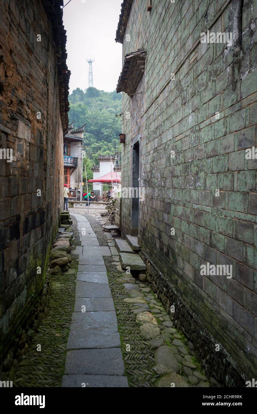 Yaoli, Jiangxi province / China - May 30, 2014: Old town Yaoli in rural Jiangxi province. It is a popular tourism site for its mountain scenery, old b Stock Photo