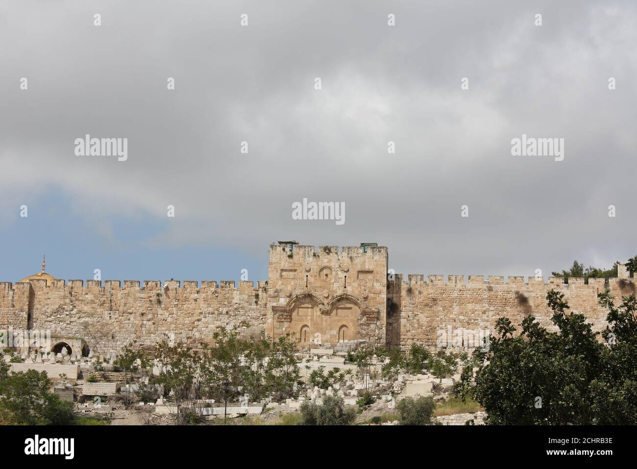 Close-up of the Golden Gate or Mercy Gate in Jerusalem Stock Photo