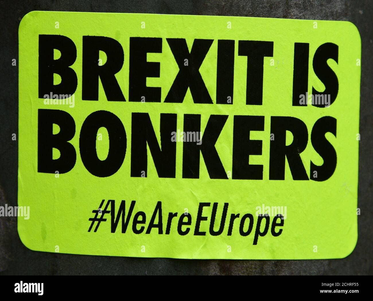 Anti Brexit stickers Stock Photo