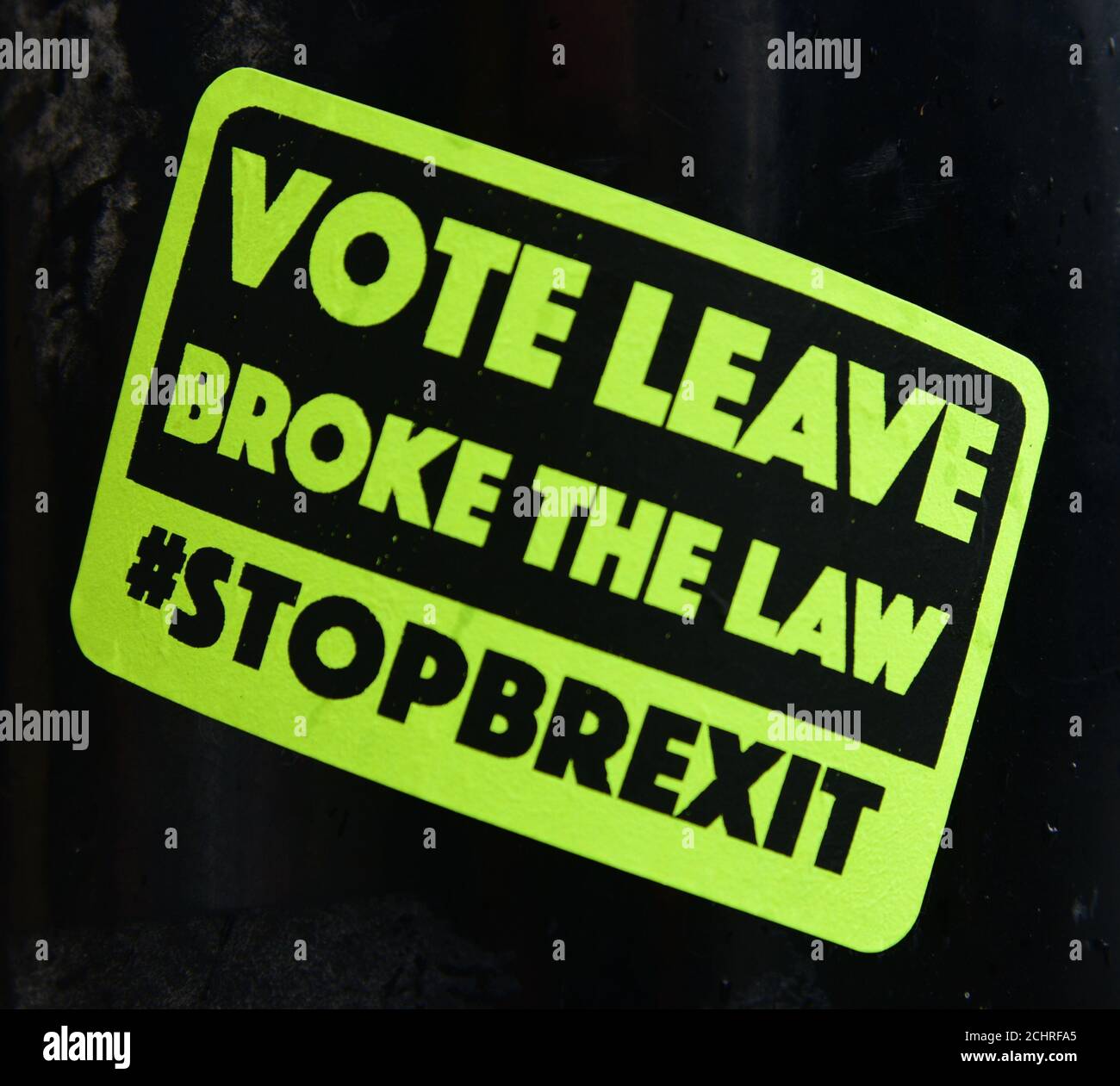 Anti Brexit stickers Stock Photo