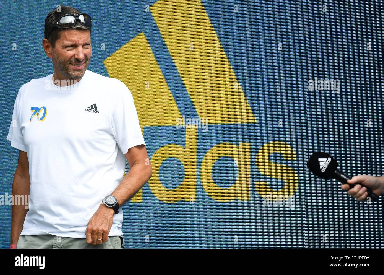 Adidas CEO Kasper Rorsted attends the celebrations for German sports  apparel maker Adidas' 70th anniversary at the company's headquarters in  Herzogenaurach, Germany, August 9, 2019. REUTERS/Andreas Gebert Stock Photo  - Alamy