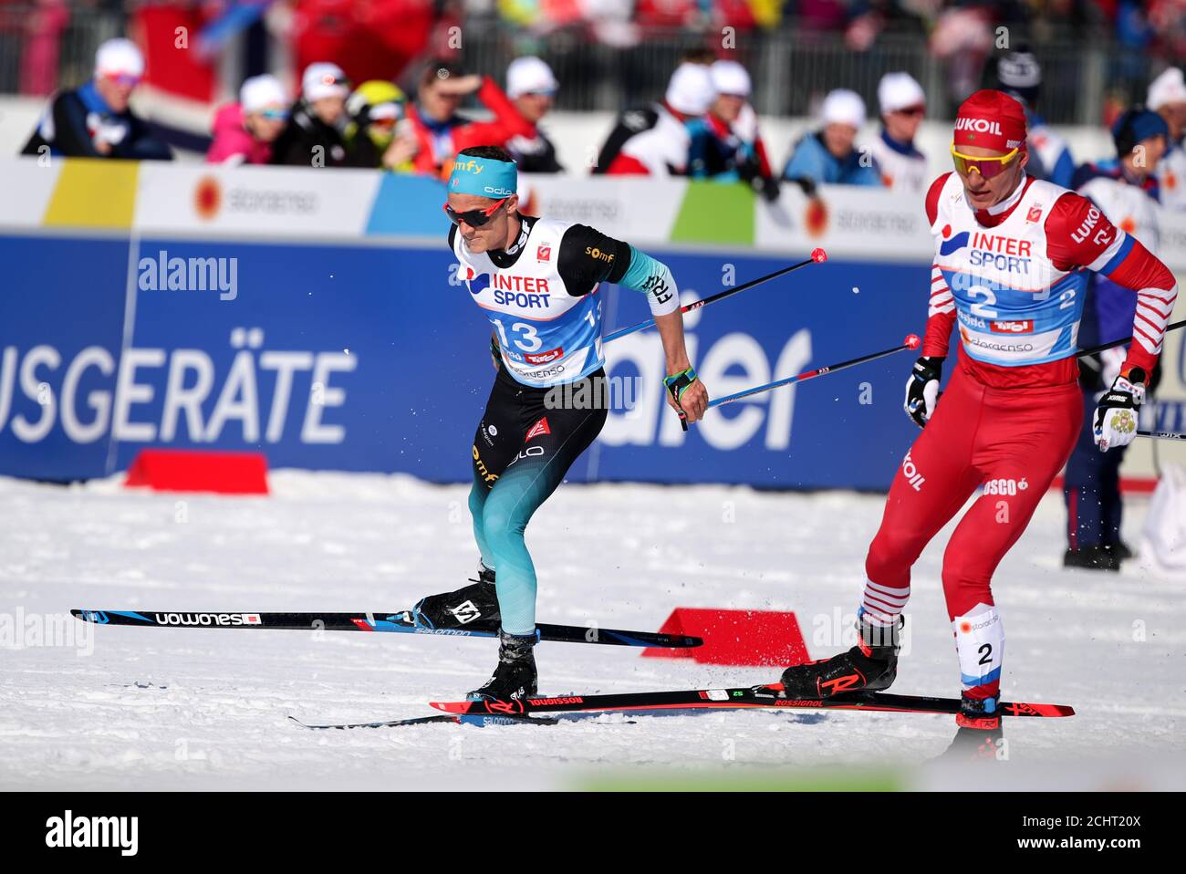Cross Country Skiing Fis Nordic World Ski Championships Men S Skiathlon Seefeld Austria February 23 2019 France S Clement Parisse And Russia S Alexander Bolshunov In Action Reuters Lisi Niesner Stock Photo Alamy