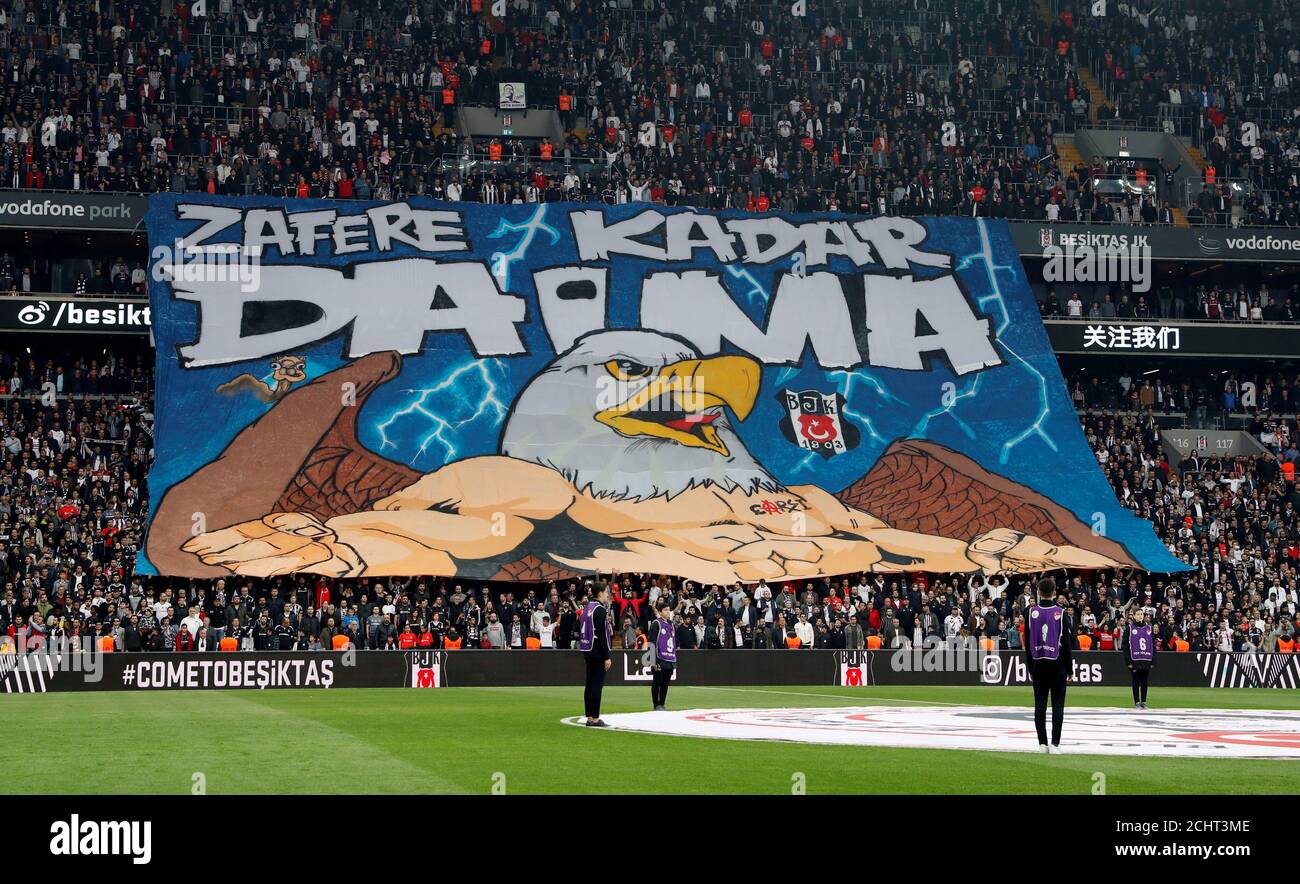 Soccer Football Super Lig Besiktas V Istanbul Basaksehir F K Vodafone Arena Istanbul Turkey April 13 19 General View Of Fans With A Banner Inside The Stadium Reuters Murad Sezer Stock Photo Alamy